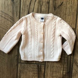 Janie and Jack dusty pink cableknit sweater.